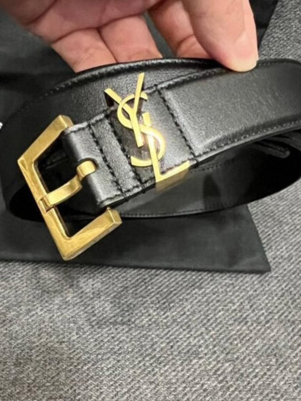 NEW YSL Women's Black Belt 90cm - With Box